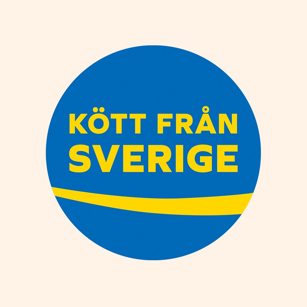 <p>M&auml;rkning med texten K&ouml;tt fr&aring;n Sverige.</p>