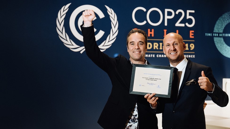 Kaj and Christoffer recieving award at UN